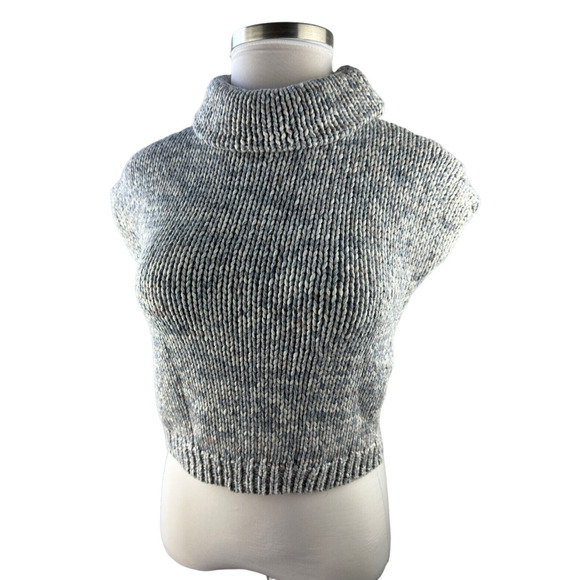 Brunello Cucinelli Sweaters - Brunello Cucinelli Cropped Ribbed Sleeveless Chunky Sweater Pockets Italy XS